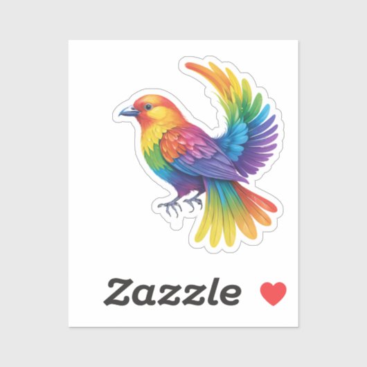 Colorful Bird Sticker (Vel)