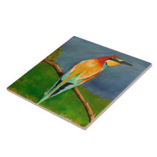 Colorful Bird Tegeltje (Zijkant)