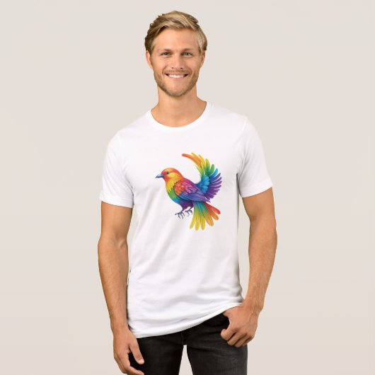 Colorful Bird Tri-Blend Shirt (Voorkant volledig)