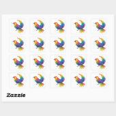 Colorful Bird Vierkante Sticker (Vel)