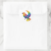 Colorful Bird Vierkante Sticker (Tas)