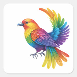Colorful Bird Vierkante Sticker