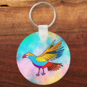 Colorful Bird with Spreaded Wings Sleutelhanger (Voorkant)