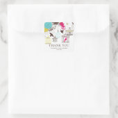Colorful Birdcages Baby shower Dank u Sticker (Tas)