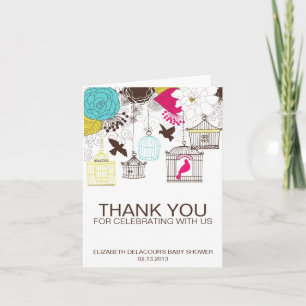 Colorful Birdcages Baby shower Hartelijk dank Bedankkaart