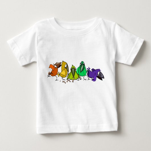 Colorful Birds Baby T-Shirt (Voorkant)