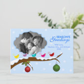 Colorful Birds kerstfeestay-fotokaart Feestdagenkaart (Staand voorkant)