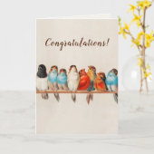 Colorful Birds on a Branch Gefeliciteerd Kaart (Gele Bloem)