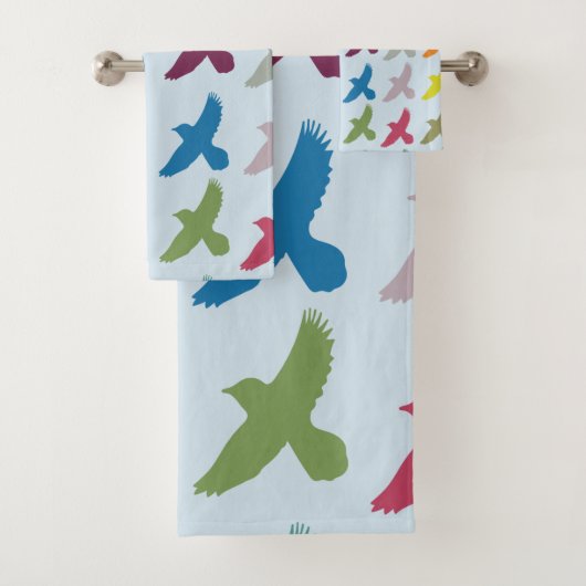 Colorful Birds Pattern Bad Handdoek (Insitu)