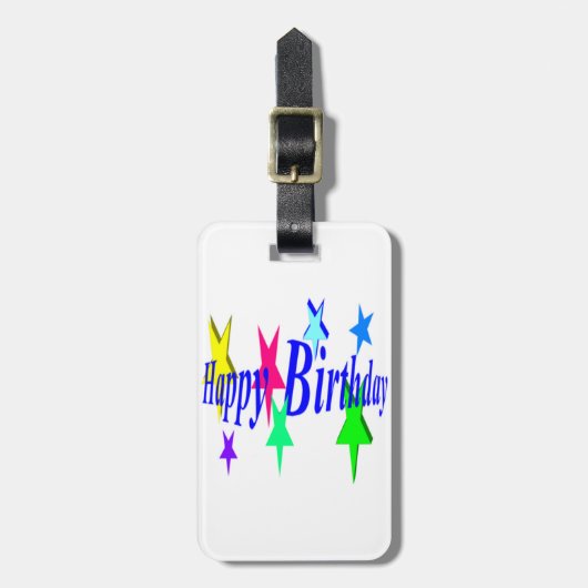 Colorful Birthday Bagagelabel (Voorkant verticaal)