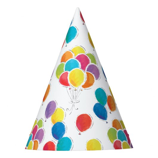 Colorful Birthday-ballonnen Feesthoedjes (Voorkant)