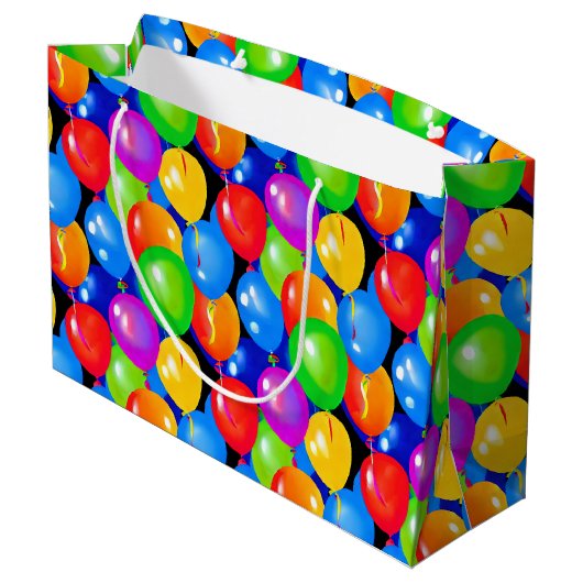 Colorful Birthday-ballonnen Groot Cadeauzakje (Achterkant Gekanteld)
