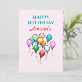 Colorful Birthday-ballonnen Kaart