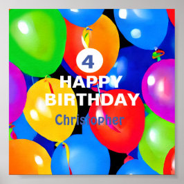 Colorful Birthday-ballonnen Poster