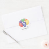 Colorful Birthday-ballonnen Ronde Sticker (Envelop)