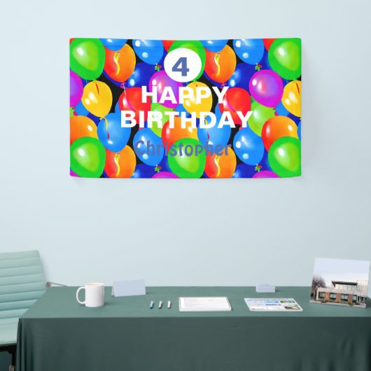 Colorful Birthday-ballonnen Spandoek (Beurs)