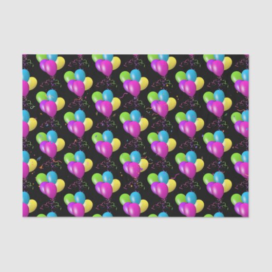 Colorful Birthday Balloon Bouquet Tissuepapier (Voorkant)