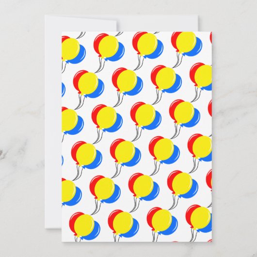 Colorful Birthday Balloons 50th Party Kaart (Achterkant)