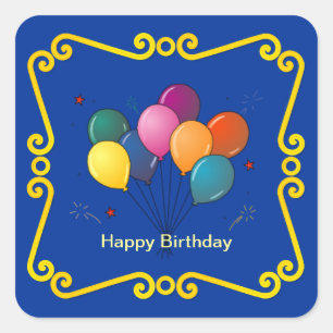 Colorful Birthday Balloons Celebration Sticker