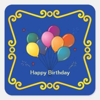 Colorful Birthday Balloons Celebration Sticker