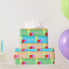 Colorful Birthday Balloons Patroon Cadeaupapier