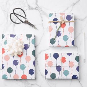 Colorful Birthday Balloons Patroon Inpakpapier Vel
