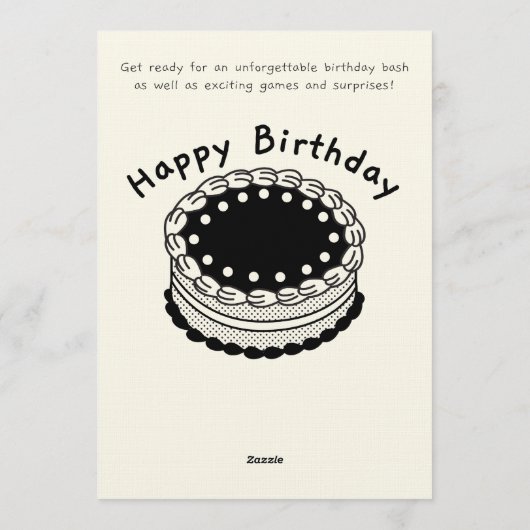 Colorful Birthday Bash Invitation – Editable Party Kaart (Achterkant)