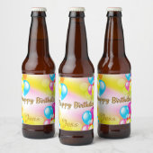 Colorful Birthday Bier Etiket (Flessen)