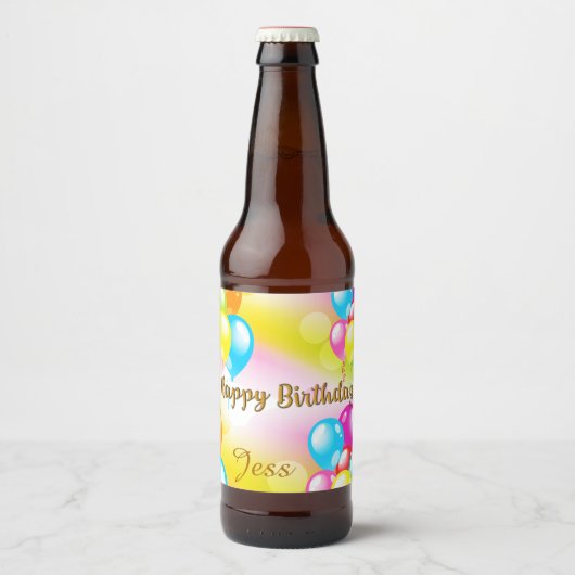 Colorful Birthday Bier Etiket (Voorkant)