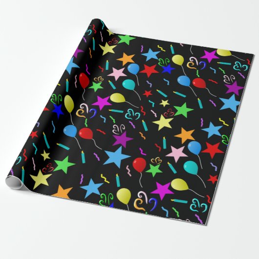 Colorful Birthday Cadeaupapier (Uitgerold)