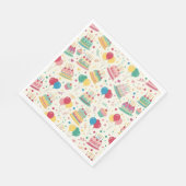 Colorful Birthday Cakes and Balloons Paper Napkins Servet (Hoek)