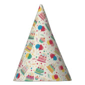 Colorful Birthday Cakes and Balloons Party Hats Feesthoedjes (Rechts)