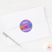 Colorful Birthday Cakes Ronde Sticker (Envelop)
