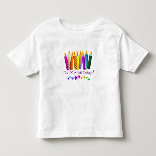 Colorful Birthday Candle Wishes Kinder Shirts (Voorkant)