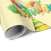 Colorful Birthday Chicken Cartoon Cadeaupapier (Rol Hoek)