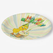 Colorful Birthday Chicken Cartoon Papieren Bordje (Gekanteld)