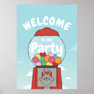 Colorful Birthday Gumball Theme Party Gumball Part Poster