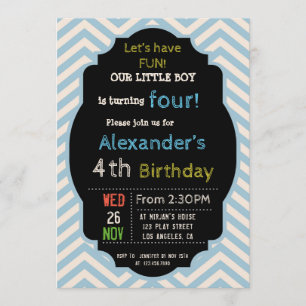 COLORFUL BIRTHDAY-INVITATIE VOOR JONGEN IN ELKE LE KAART