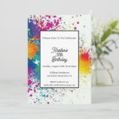 Colorful Birthday Invitation Kaart (Staand voorkant)