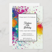 Colorful Birthday Invitation Kaart (Voorkant / Achterkant)