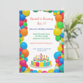 Colorful Birthday Invitation Kaart (Staand voorkant)