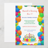 Colorful Birthday Invitation Kaart (Voorkant / Achterkant)