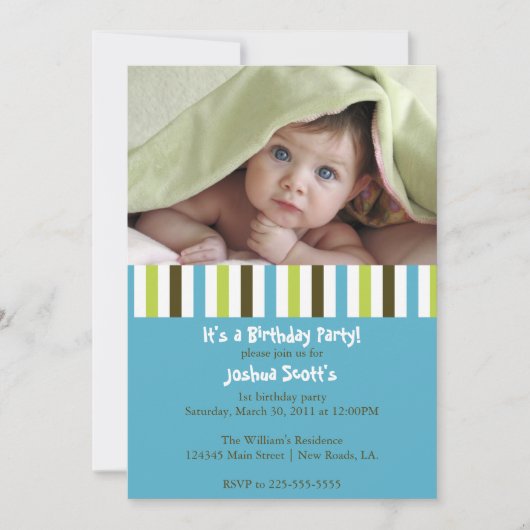 Colorful Birthday Invitation Kaart (Voorkant)