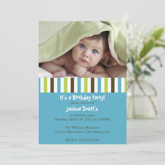 Colorful Birthday Invitation Kaart (Staand voorkant)