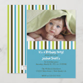 Colorful Birthday Invitation Kaart (Voorkant / Achterkant)