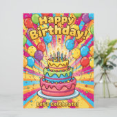 Colorful birthday. kaart (Staand voorkant)