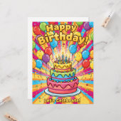 Colorful birthday. kaart (Voorkant / Achterkant in situ)