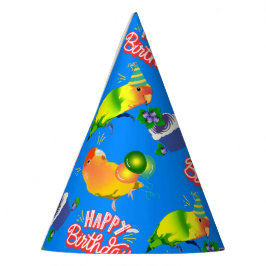 Colorful Birthday Lovebird Parrot Bird Theme Feesthoedjes