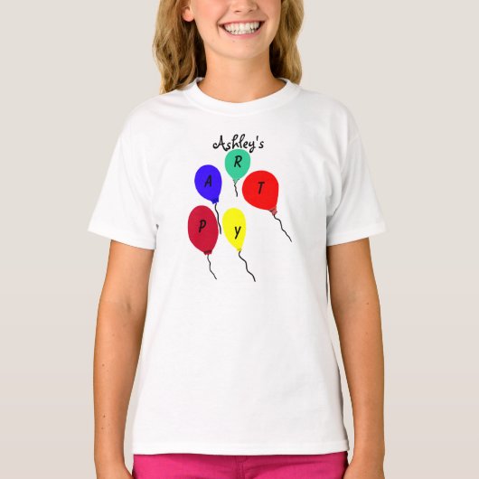 Colorful Birthday Party Balloons T-Shirt CUSTOMIZE (Voorkant)