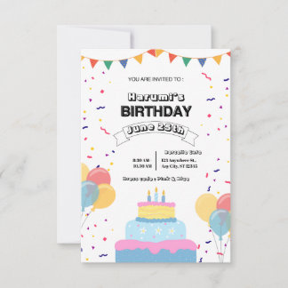 Colorful Birthday Party Invitation
